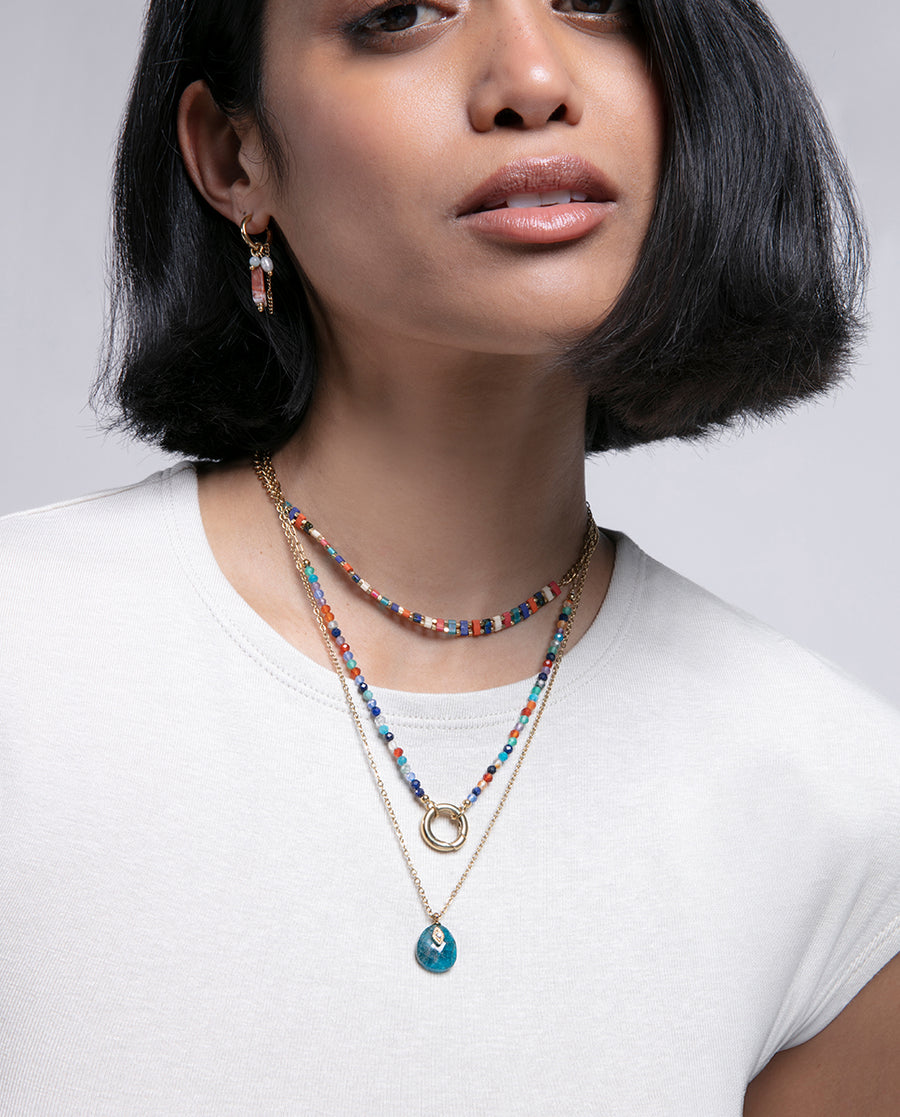 Steel Necklace Ip Gold Double, One Chain With Pen