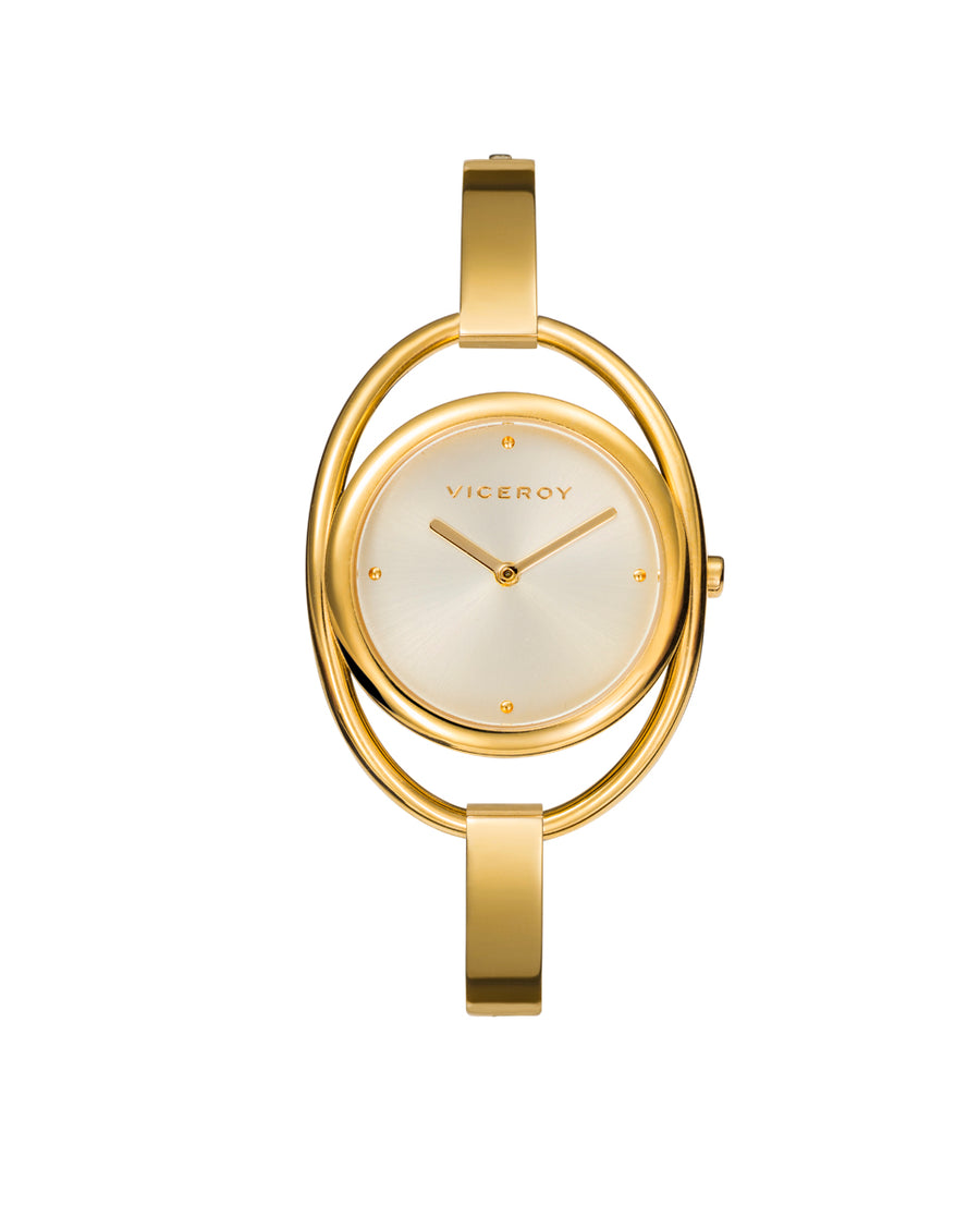 Reloj de mujer Air de acero con IP dorado rígido