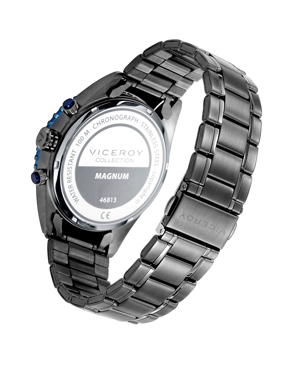 Reloj de hombre Magnum cron grafo de acero Ip gris