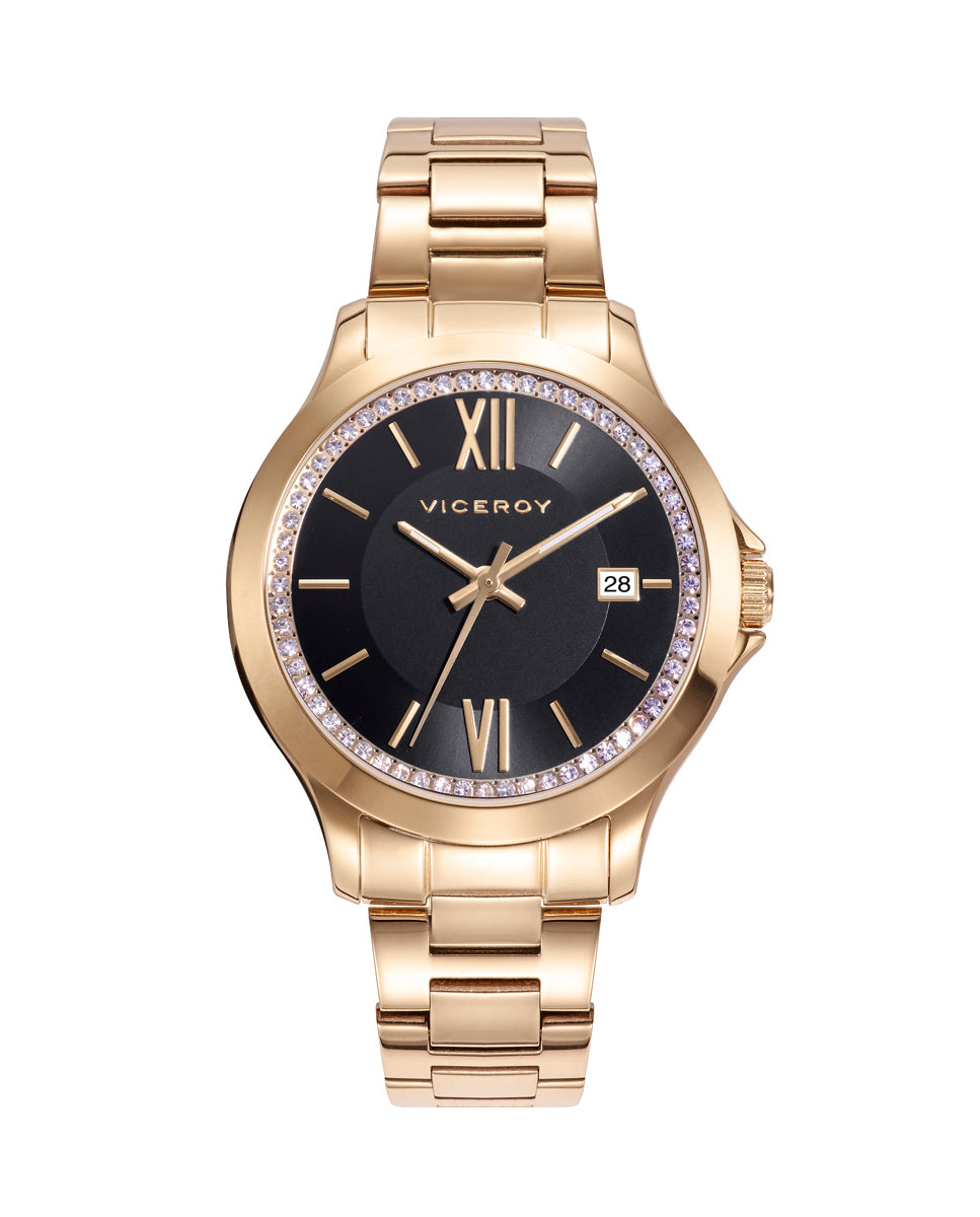 viceroy Reloj de mujer Chic con caja y brazalete de acero dorado